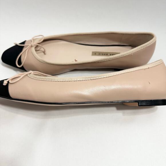 Zara Beige and Black Flats Size 9 - Picture 4 of 8